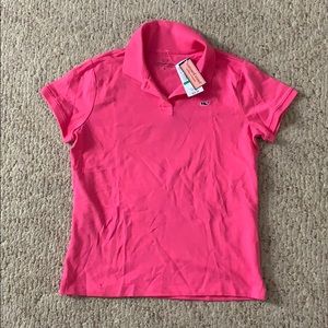 Vineyard Vines Pink Girls Polo Shirt